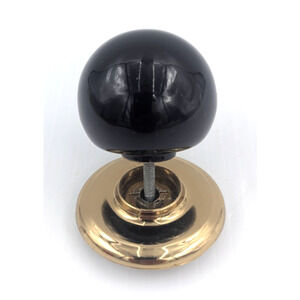 Vintage Porcelain Large Pull Knob Dark Brown Blackish Gainsborough Australia